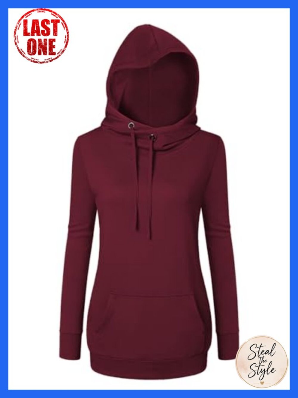 Cowl Neck Lightweight Hoodie Pullover Long Sleeve Asymmetrical Drawstring